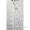 Polyester Cotton White Jacquard Long-sleeved Shirt for Men